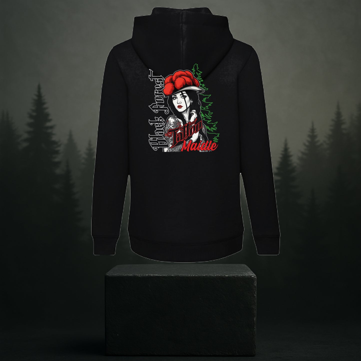 Black Forest Tattoo Maidle Hoodie Backprint