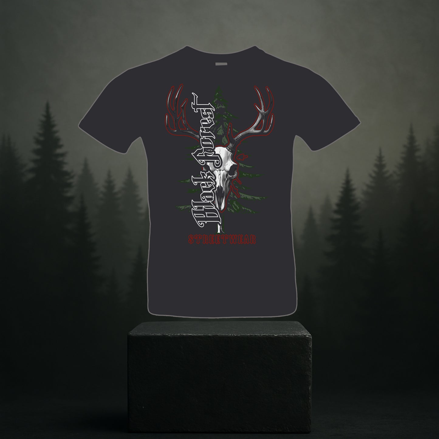 Black Forest Deer Skull T-Shirt